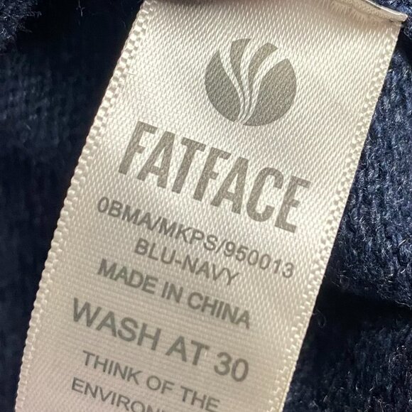 Fat Face Crewneck Sweater Jumper Men's XL Blue Striped Crew Neck Cotton Wool - Picture 7 of 11